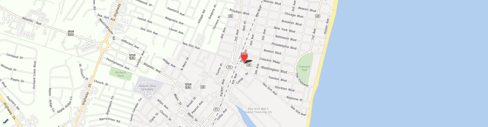Location Map: 548 Washington Blvd. Sea Girt, NJ 08750